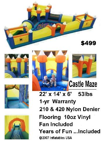 Inflatable Childrens Preschool Daycare Tunnel Crawl Hide Seek Adventure Plahouse FunZone 